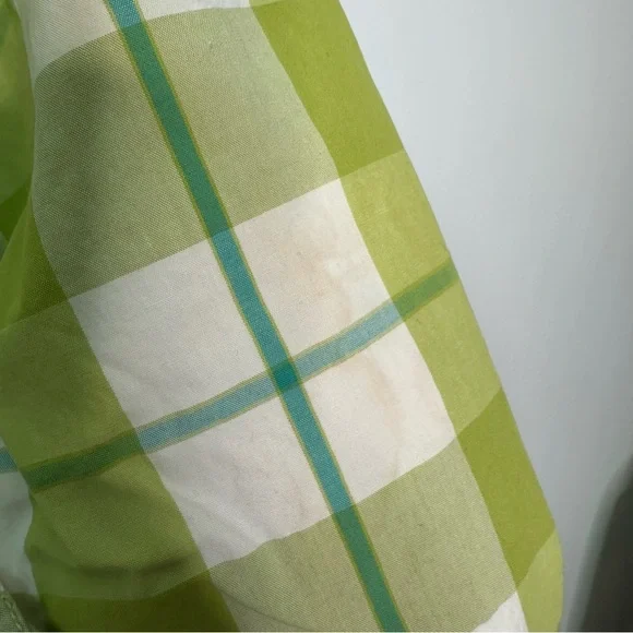 Hollister Men’s Green and White Plaid Snap Button Down Shirt Size Large - Picture 7 of 9